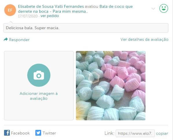 Avaliações de clientes-Sabores festas balas de coco